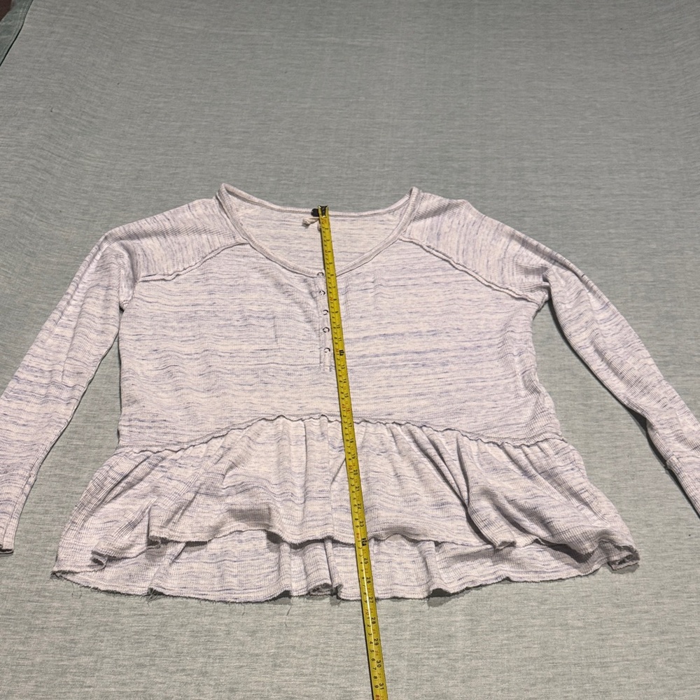 We The Free Heather Gray Ruffled Blouse - Picture 7 of 11